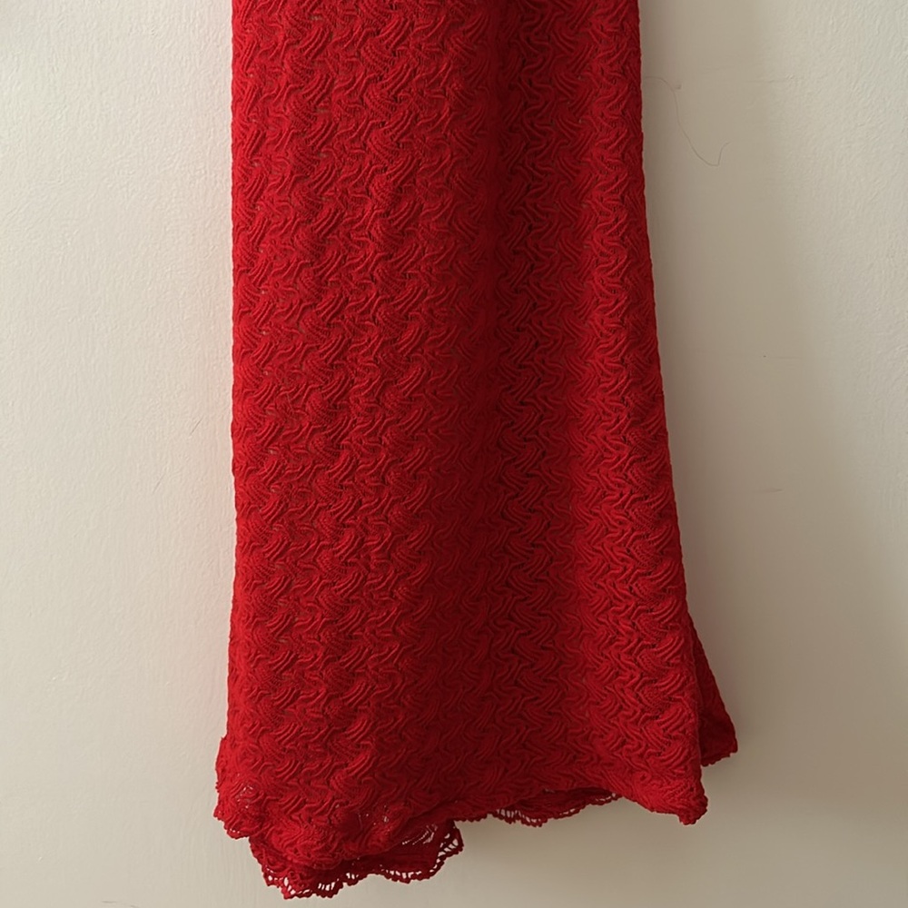 Red Crochet Maxi Dress - Picture 4 of 6